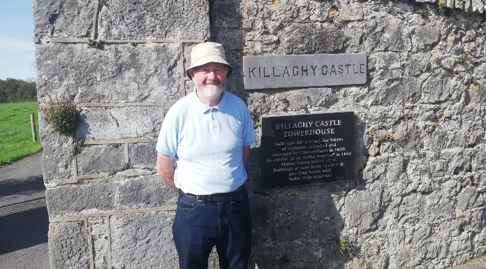 Mullinahone man Ricky Sheehan, at the gates of Killaghy Castle | Photo (c) Tipp FM/MaryAnn Vaughan