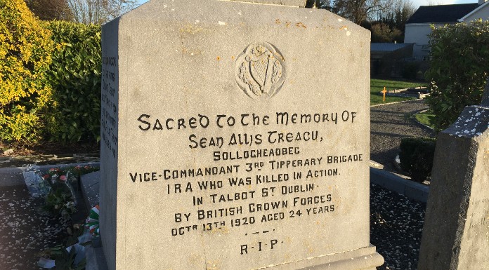 Grave of Irish patriot Seán Treacy in Kilfeacle.  Photo (c) Tipp FM