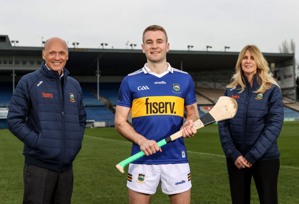 Tipperary GAA Announce Two Year Sponsorship Deal with Fiserv 21/1/2022
At the announcement of a two-year sponsorship deal between Fiserv and Tipperary GAA is John Gibbons, Head of EMEA Fiserv, John McGrath Tipperary GAA Senior Hurler and Janice Von Bulow, Senior Vie-President and General Manager Fiserv. Fiserv is a leading global provider of payments and financial services technology solutions, employing over 200 people at its flagship technology centre in Nenagh and over 400 in Dublin, with ambitious plans to add another 300 people across Nenagh and Dublin.
Mandatory Credit ©INPHO/Dan Sheridan