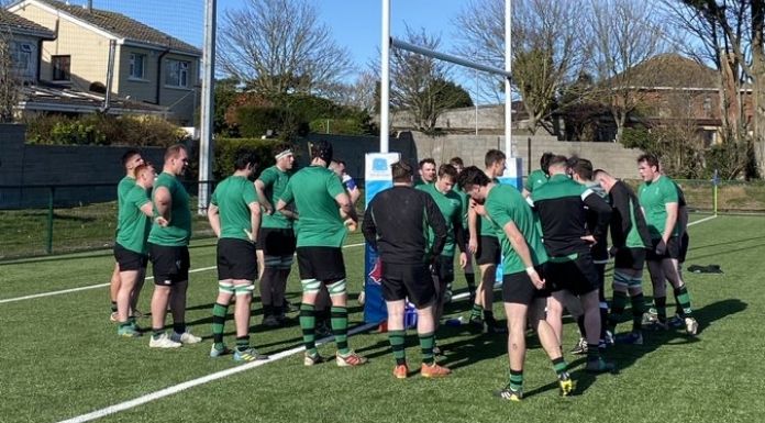 Clonmel players warm-up ahead of an AIL game in 2022. Photo from Clonmel RFC on Twitter.
