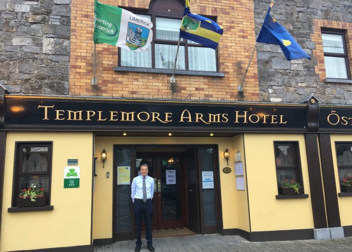 Dan Ward outside the Templemore Arms Hotel | Photo © Tipp FM