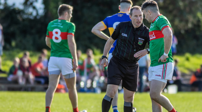 Derek O'Mahoney refereeing Loughmore-Castleiney vs Kilsheelan-Kilcash in September 2022. (c) Sportsfocus.ie via Canva.com.