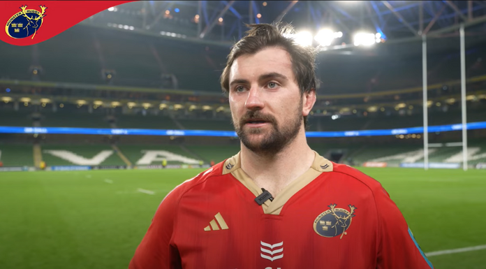Diarmuid Barron. Photo from Munster Rugby YouTube Channel via Canva.com.