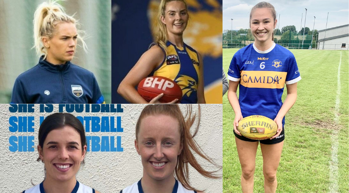 Orla O'Dwyer and Aisling McCarthy (top left), Niamh Martin (right) & Anna Rose Kennedy and Aishling Moloney (bottom left)