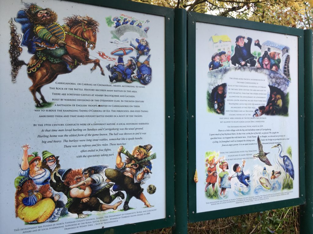 The beautifully illustrated information panel in Carrigahorig | Photo (c) Tipp FM/MaryAnn Vaughan