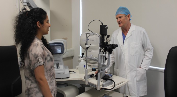 Jasmine Jose, Optometrist, and Mr Conall Hurley, Consultant Ophthalmologist, at the new Eye Suite at Nenagh Hospital