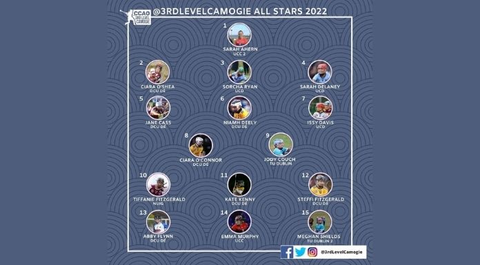 The full third-level Camogie All-Star team for 2022. Photo: CCAO - 3rd Level Camogie / Facebook.