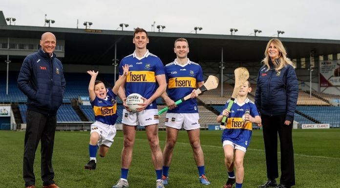 Tipperary GAA Announce Two Year Sponsorship Deal with Fiserv 21/1/2022
At the announcement of a two-year sponsorship deal between Fiserv and Tipperary GAA is John Gibbons, Head of EMEA Fiserv, brothers Nathan (11) and Jackson (5) Wade from Thurles Gaels with Conor Sweeney Tipperary GAA Senior Footballer Captain, John McGrath Tipperary GAA Senior Hurler and Janice Von Bulow, Senior Vice-President of Human Resources Fiserv. Fiserv is a leading global provider of payments and financial services technology solutions, employing over 200 people at its flagship technology centre in Nenagh and over 400 in Dublin, with ambitious plans to add another 300 people across Nenagh and Dublin.
Mandatory Credit ©INPHO/Dan Sheridan