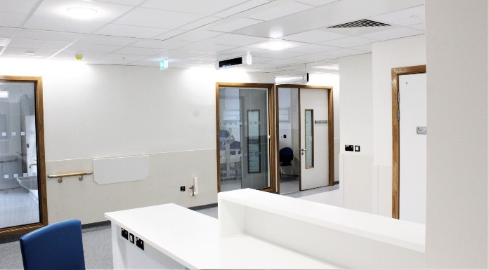 A nurse station at the new 60-bed block at University Hospital Limerick.