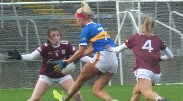 Orla O'Dwyer leading the way in Tipperary's first round defeat to Galway in the 2020 All Ireland Championship.
Photo courtesy of Tipperary LGFA.