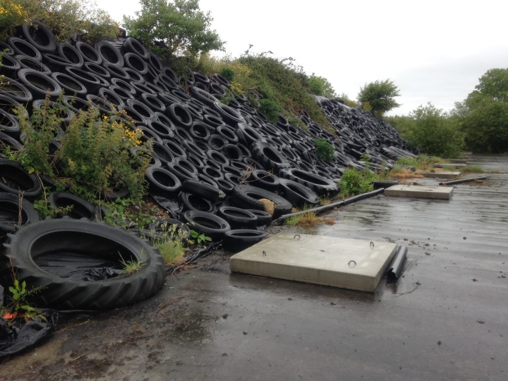 Mounds of waste at Shannon Vermicomposting site in Rathcabbin 
Photo: © Tipp FM