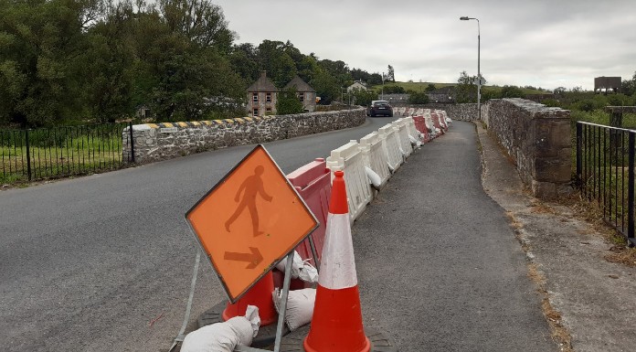 Ongoing works at Ardfinnan Bridge. Photo © Tipp FM.