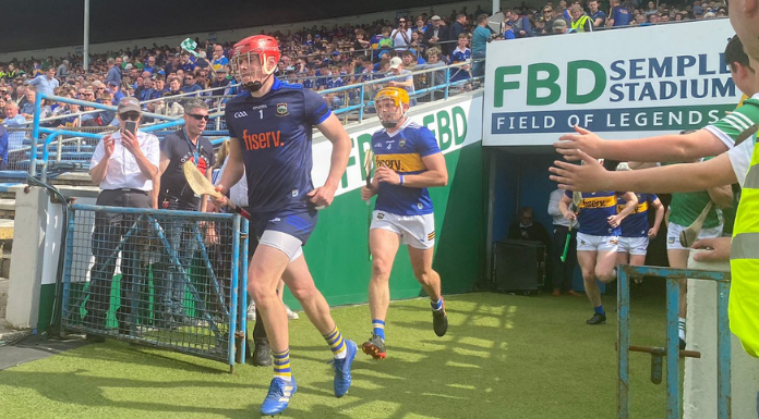 Rhys Shelly & Ronan Maher entering the field at Semple Stadium. Photo from Kevin Hanly via Canva.com.