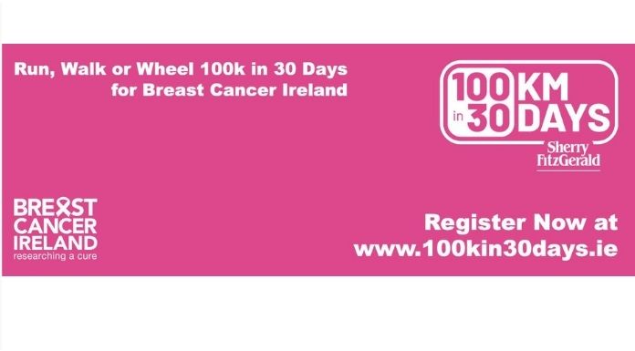 Breast Cancer Ireland 100km in 30 days  courtesy of the event Facebook page