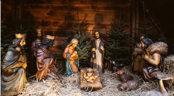 A scene from a Christmas crib. Photo by bernsmann via canva.com