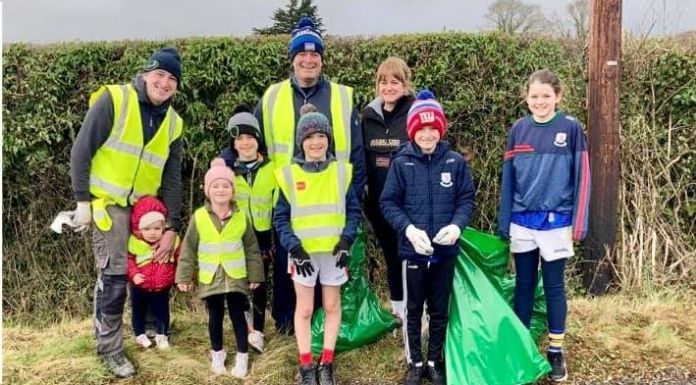 People from Mullinahone taking part in the National Spring Clean for An Taisce. Photo courtesy of An Taisce.