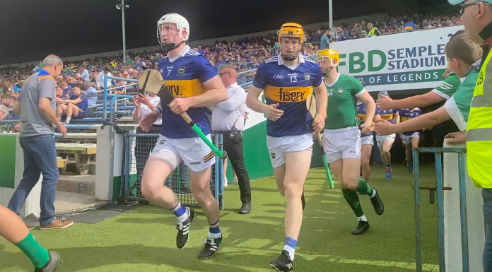 Seamus Kennedy & Jake Morris enter the field at Semple Stadium. Photo from Kevin Hanly via Canva.com.