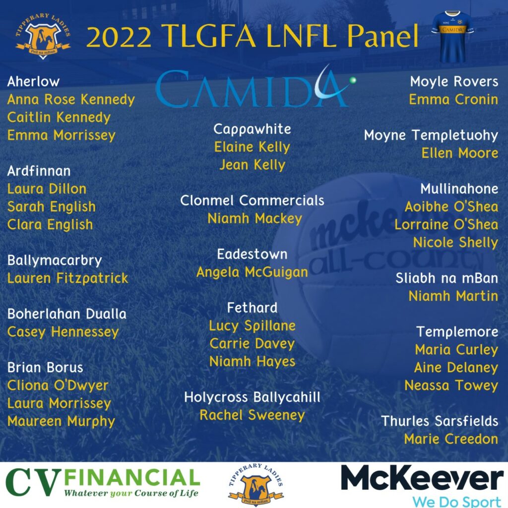 Tipperary Ladies Football - 2022 National League Panel