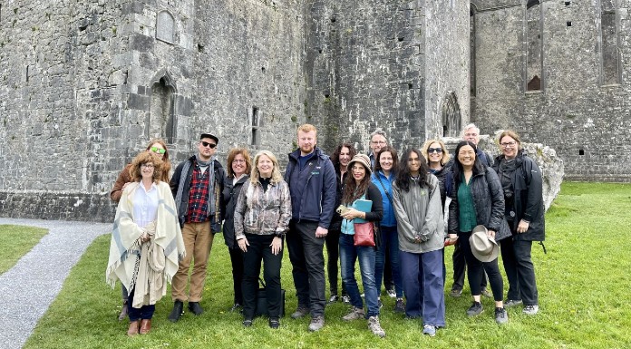 US travel writers and editors at Rock of Cashel