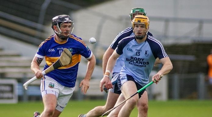Willie Connors of Kiladangan and Jake Morris of Nenagh Éire Óg in action. (c) Sportsfocus.ie via canva.com.